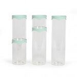 5 bocaux de conservation 450 ml - Verre borosciliate - Couvercle en silicone et verre