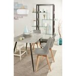 BJORN Lot de 4 chaises de salle a manger - Simili gris - Scandinave - L 49 x P 56 cm