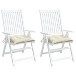 vidaXL Coussins de chaise lot de 2 blanc crème 50x50x7 cm tissu oxford
