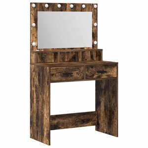 vidaXL Table de Toilette Chêne fumé 79 x 41 x 135 cm Bois d'ingénierie