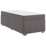 vidaXL Cadre de lit avec matelas Gris 80 x 200 cm tissu