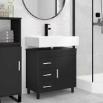 vidaXL Unité de vanité de salle de bain Noir 60 x 35 x 60 cm