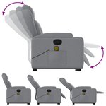 vidaXL Fauteuil de massage inclinable Gris clair Tissu