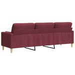 vidaXL Canapé 3 places avec oreillers décoratifs bordeaux 210 cm tissu