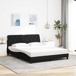 vidaXL Cadre de lit sans matelas noir 160x200 cm tissu