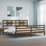 vidaXL Cadre de lit avec tête de lit marron miel 200x200cm bois massif