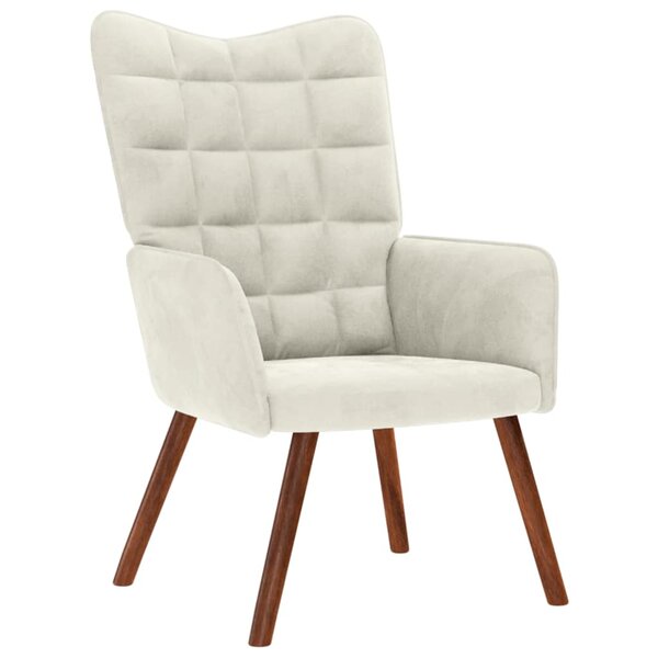 vidaXL Chaise de relaxation crème velours