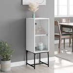 vidaXL Armoire latérale avec porte en verre blanc 35x37x100 cm