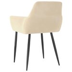 Vidaxl chaises à manger lot de 2 crème velours