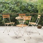 vidaXL Chaises de bistrot pliantes 4 Pièces Bois d'acacia solide et acier