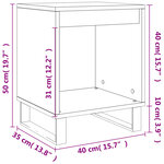 vidaXL Tables de chevet 2 Pièces chêne fumé 40x35x50 cm bois ingénierie