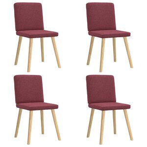 vidaXL Chaises à manger lot de 4 rouge bordeaux tissu