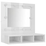 vidaXL Armoire à miroir avec LED Blanc brillant 60x31 5x62 cm