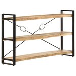 vidaXL Bibliothèque à 3 niveaux 140x30x80 cm Bois de manguier massif