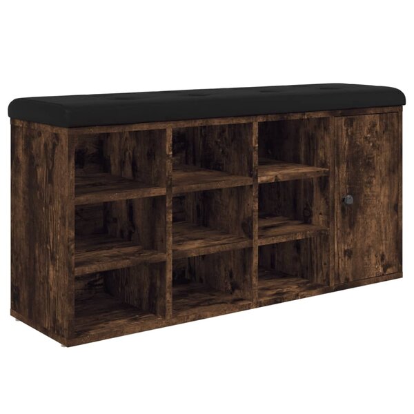 vidaXL Banc à chaussures chêne fumé 102x32x50 cm bois d'ingénierie