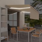Vidaxl auvent manuel rétractable avec store et led 4x3m crème