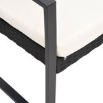 vidaXL Ensemble à manger de jardin avec coussins 5 Pièces noir rotin PP