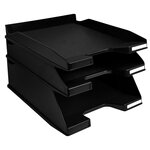 Corbeille à courrier maxi format exacompta noir - lot de 4