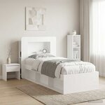 vidaXL Cabinet de Tête de Lit avec stockage Blanc Bois d’ingénierie
