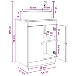 vidaXL Meuble de salle de bain avec évier Gris béton 54 x 35 x 83 cm