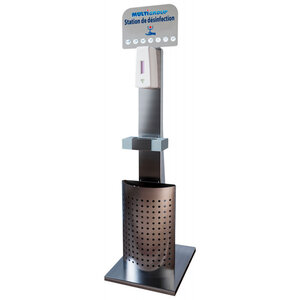 Station pour distributeur de gel hydroalcoolique avec capteur infrarouge -  -