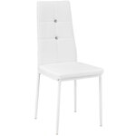 Lot de 6 chaises siège de salon cuisine salle à manger design élégant avec brillant blanc 08_0000168