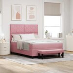 vidaXL Lit à ressorts avec matelas Rose 140 x 190 cm Velours