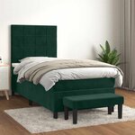 vidaXL Sommier à lattes de lit et matelas Vert foncé 80x200 cm Velours