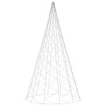 vidaXL Sapin de Noël sur mât de drapeau 3000 LED Blanc chaud 800 cm