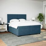 vidaXL Sommier à lattes de lit et matelas Bleu 200x200 cm velours