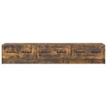 vidaXL Meuble TV Chêne fumé 147 x 34 5 x 27 cm Bois d'ingénierie