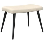 vidaXL Chaise de relaxation avec tabouret Crème Tissu