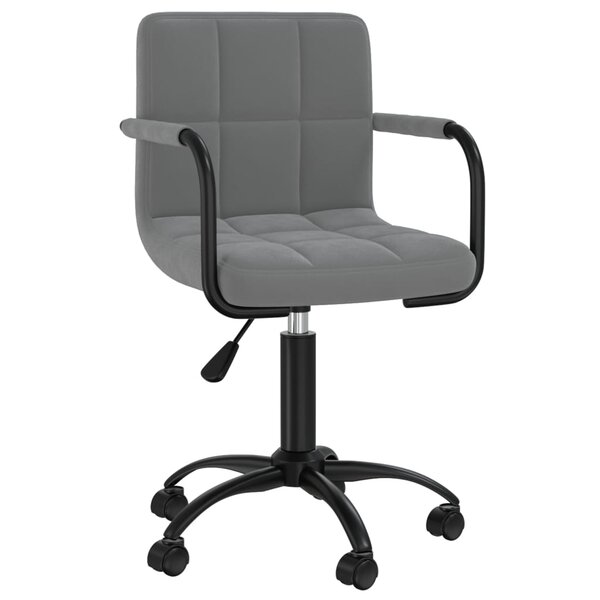 vidaXL Chaise pivotante de bureau Gris foncé Velours