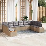 vidaXL Ensemble de canapé de jardin 10 Pièces beige et gris clair