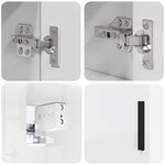vidaXL Ensemble de mobilier de salle de bain 4 Pièces Blanc brillant