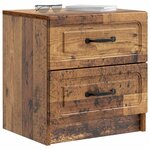 vidaXL Cabinet de chevet 2 Pièces Bois ancien 43 x 34 5 x 44 5 cm