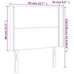 vidaXL Tête de lit à LED Crème 83x16x118/128 cm Tissu