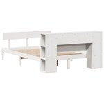 vidaXL Lit bibliothèque sans matelas blanc 160x200 cm bois pin massif