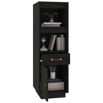vidaXL Buffet haut Noir 34x40x108 5 cm Bois massif de pin