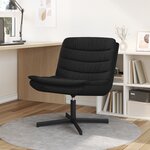 vidaXL Chaise tournante Noir Polyester Standard Pivotante