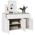 vidaXL Buffet Drammen Blanc 114 x 43 x 75.5 cm Bois de pin massif