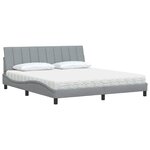 vidaXL Lit avec matelas Hanko gris clair 180x200 cm tissu