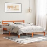 vidaXL Cadre de lit sans matelas cire marron 120x190cm bois pin massif