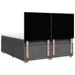 vidaXL Sommier à lattes de lit avec matelas Gris foncé 180x200cm Tissu
