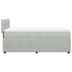 vidaXL Sommier à lattes de lit et matelas Gris clair 100x200cm Velours