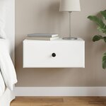 vidaXL Cabinet de chevet mural avec tiroir Blanc 49 x 34 5 x 20 cm