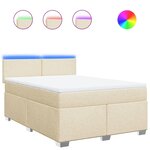 vidaXL Sommier à lattes de lit avec matelas Crème 140x200 cm Tissu