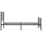 vidaXL Cadre de lit métal sans matelas avec pied de lit noir 80x200 cm