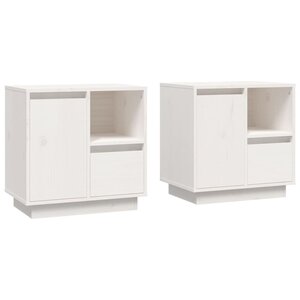 vidaXL Tables de chevet 2 Pièces Blanc 50x34x50 cm Bois de pin massif