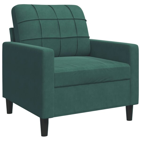 vidaXL Fauteuil Vert foncé 60 cm Velours